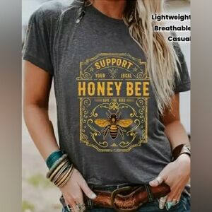 NEW! Gray Honey Bee Graphic T-Shirt (so cute!!!)